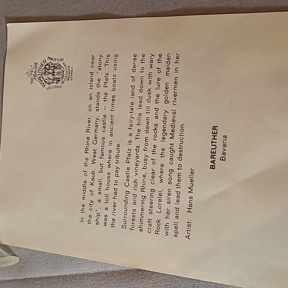 Bareuther Datertag 1970 Castle Pfalz Porcelain Plate - Picture 5 of 6